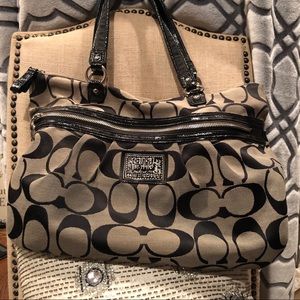 Tan and Black Coach Bag